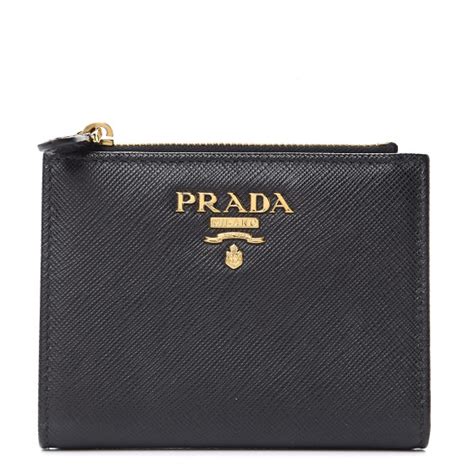 prada saffiano metal compact wallet